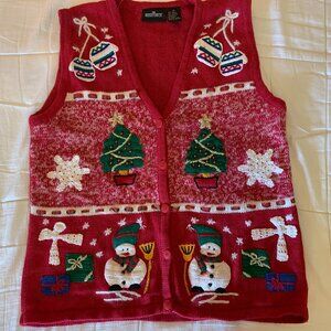 button up christmas vest